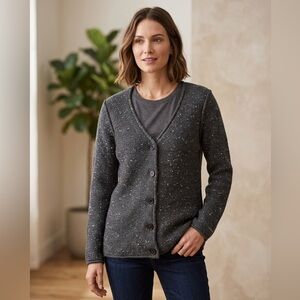 Cabela’s Speckled V-Neck Button-Front Cardigan